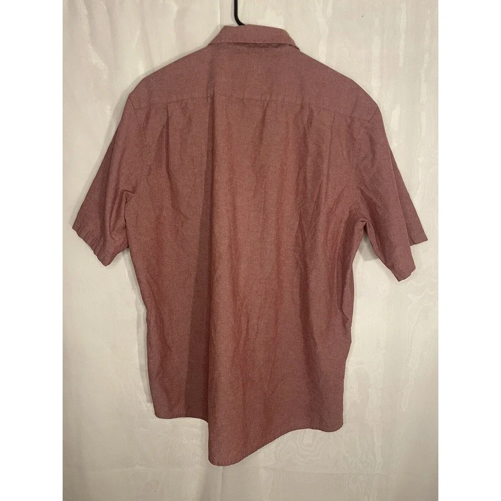 Wrangler Short Sleeve Shirt Mens Large Red Chambray Safari Work Wear Outdoors - Picture 2 of 4
